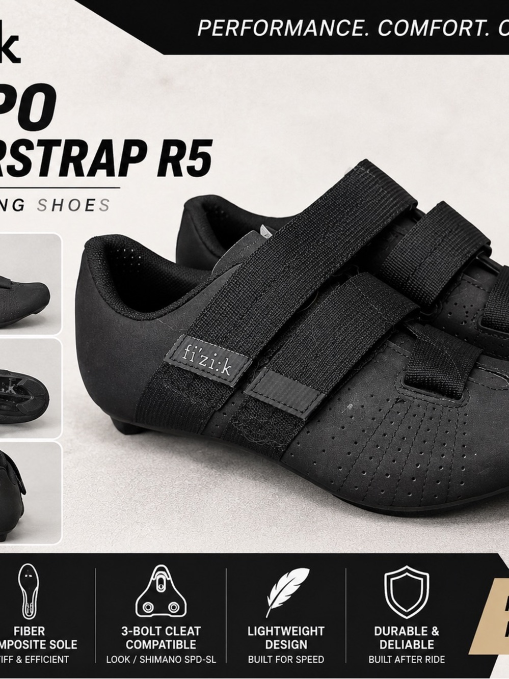 fizik Tempo Overstrap R5 Men's Cycling Shoes — Black